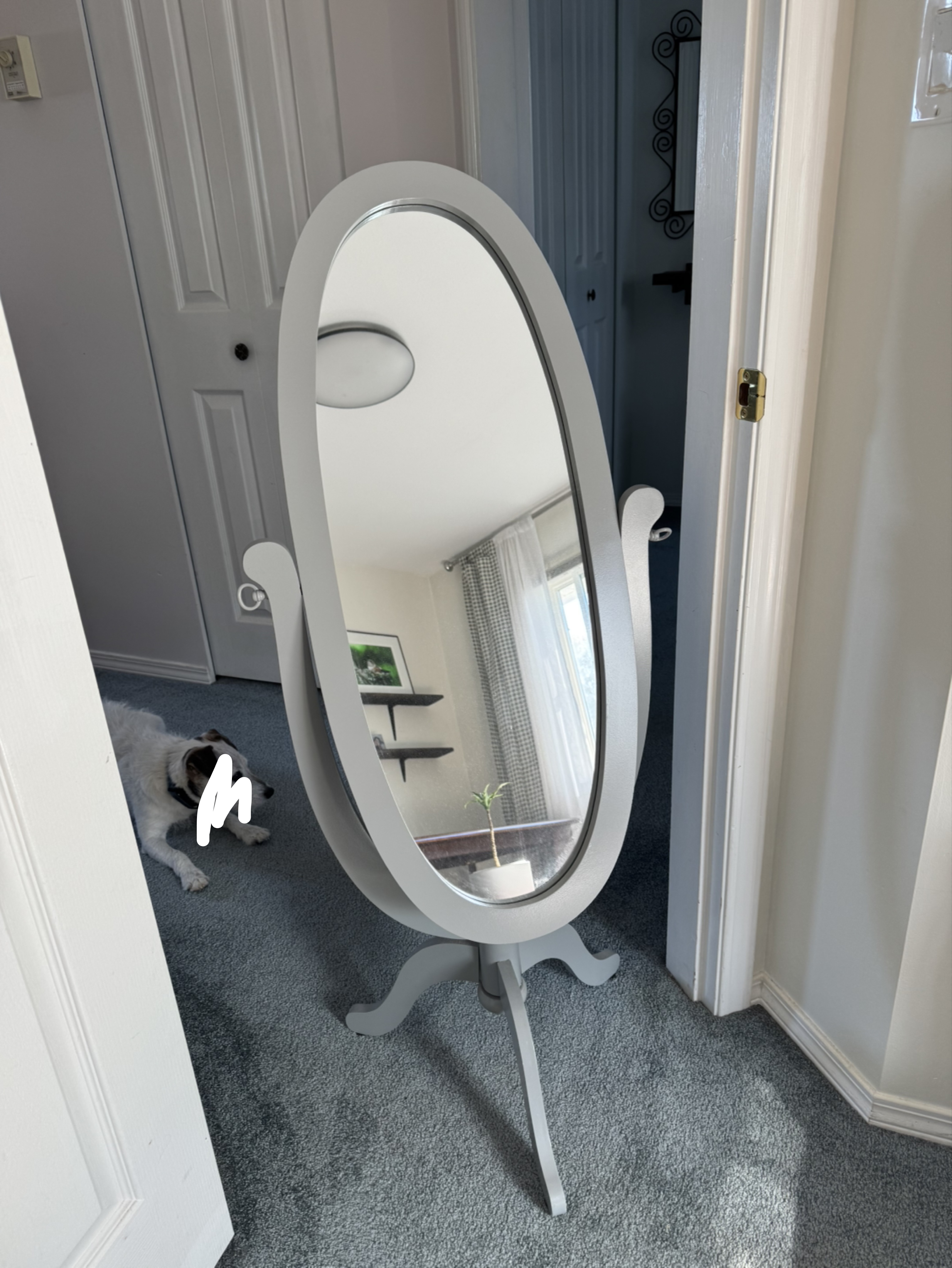 Standing Oval Mirror - Grey