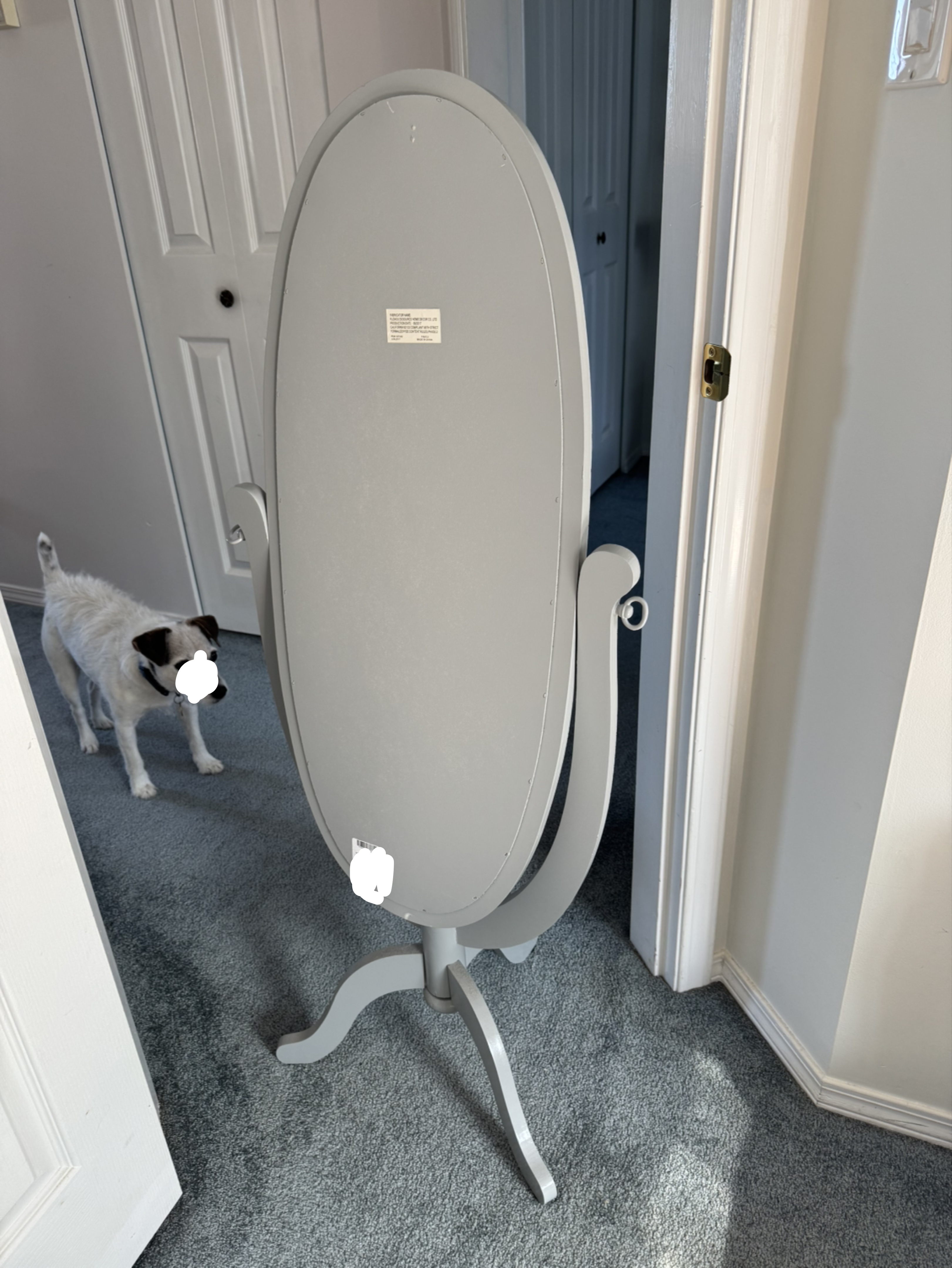 Standing Oval Mirror - Grey - photo 2
