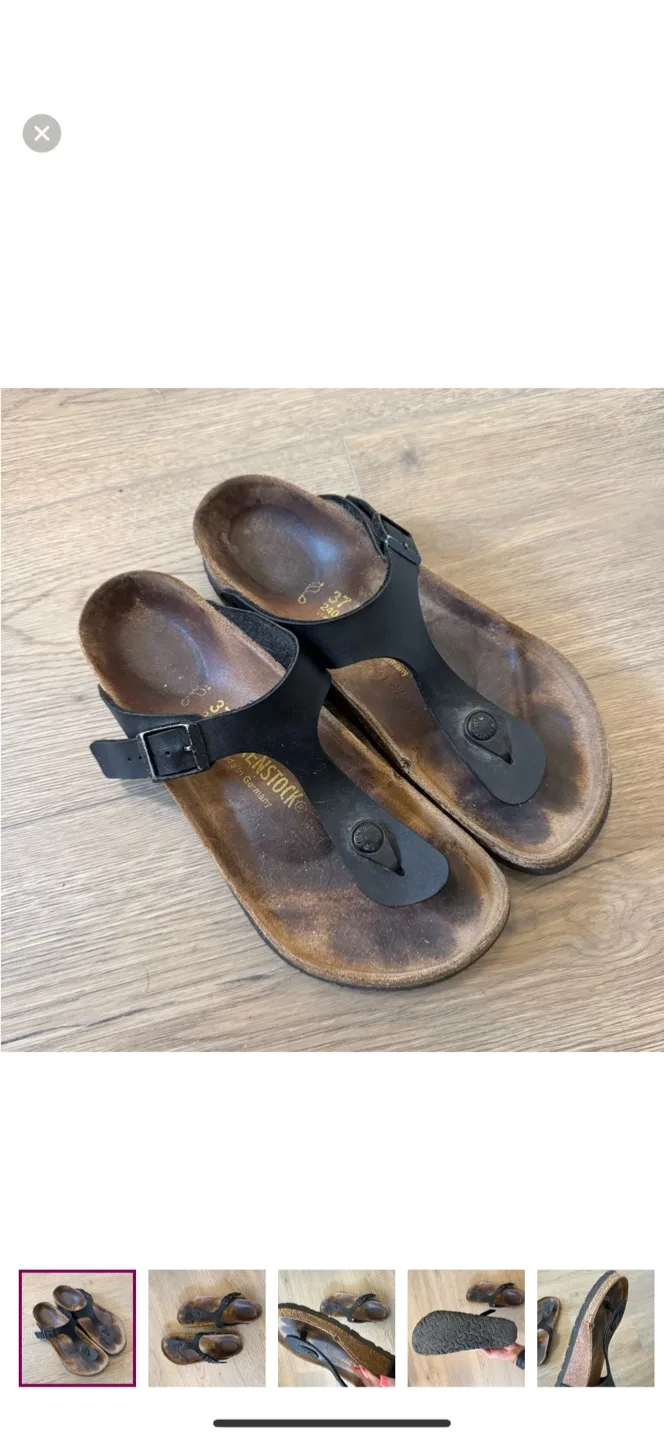 Birkenstock Gizeh Black Sandals - Size 37 thumbnail