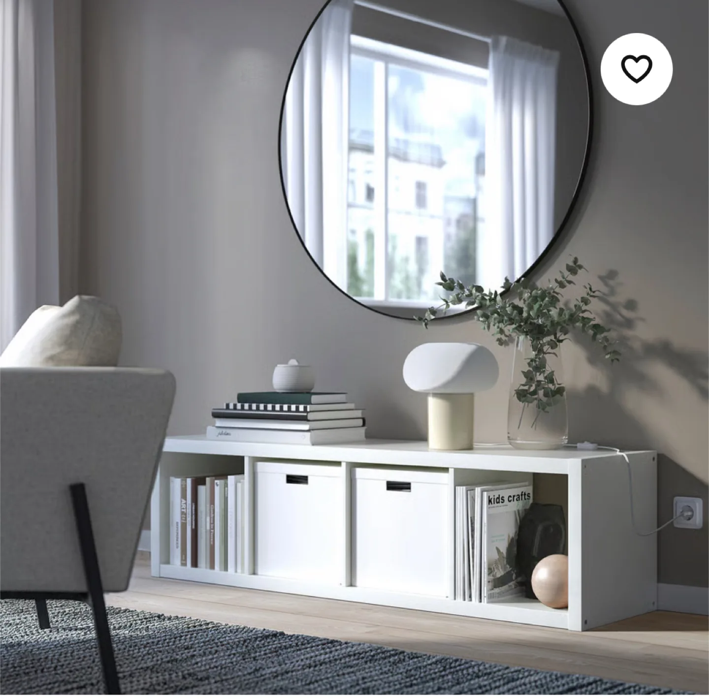 IKEA Kallax White Shelf Unit thumbnail