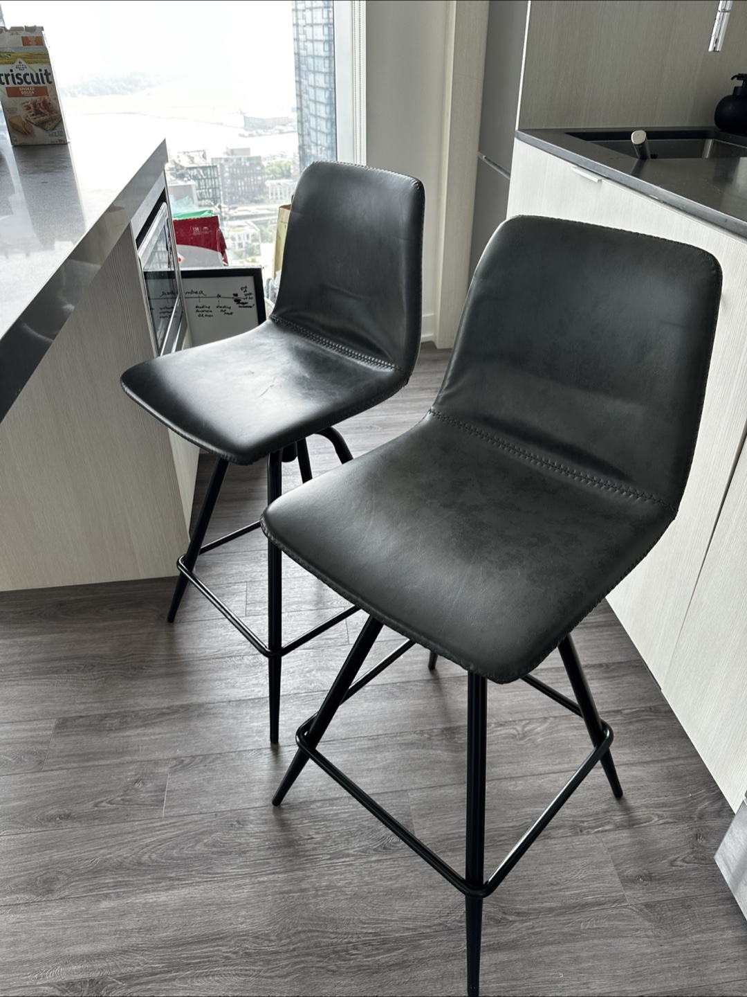 Set of 2 Black Bar Stools - photo 2