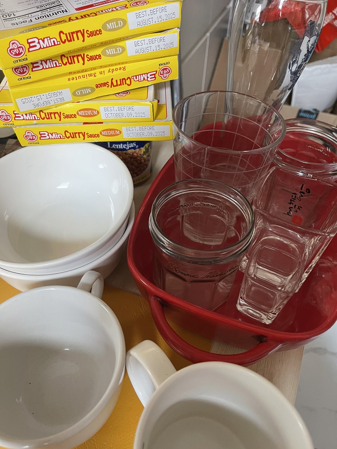 5x Ottogi 3 Min. Curry + Glasses + Bowls