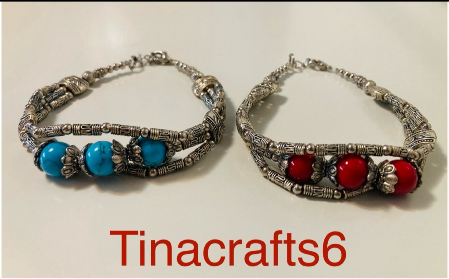2 Handmade Beaded Bracelets