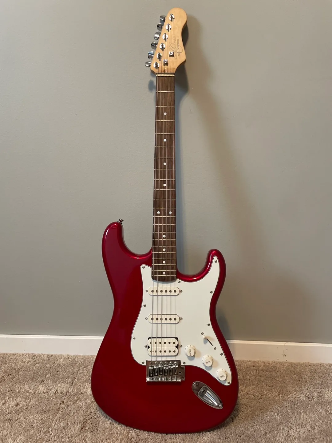 Oscar Schmidt by Washburn Electric Guitar - Red thumbnail