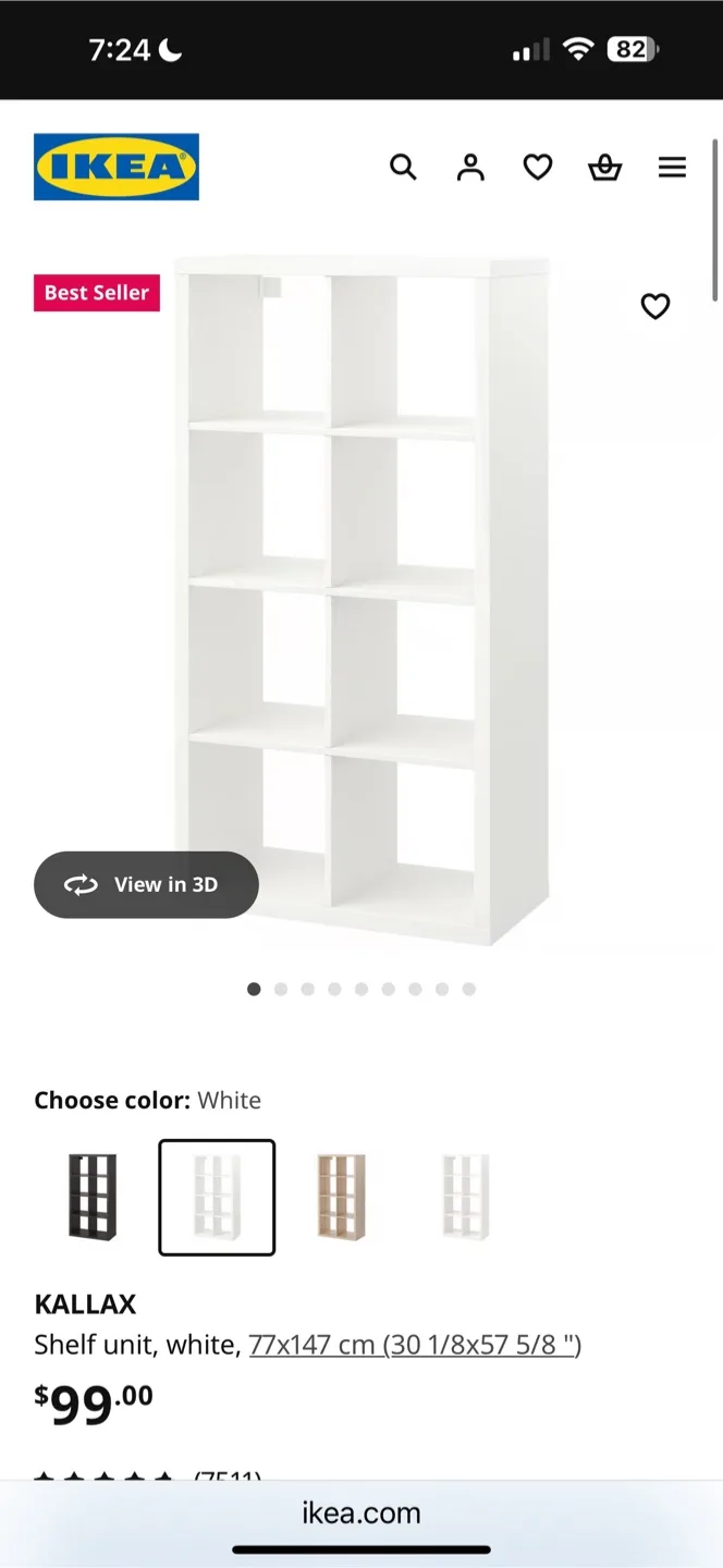 IKEA Kallax Shelf Unit - White image indicator(2)