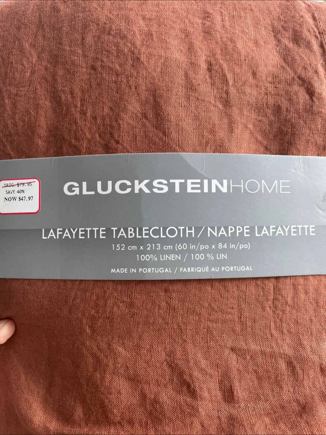 GlucksteinHome Lafayette Tablecloth - Sienna, 60x84" image indicator(2)