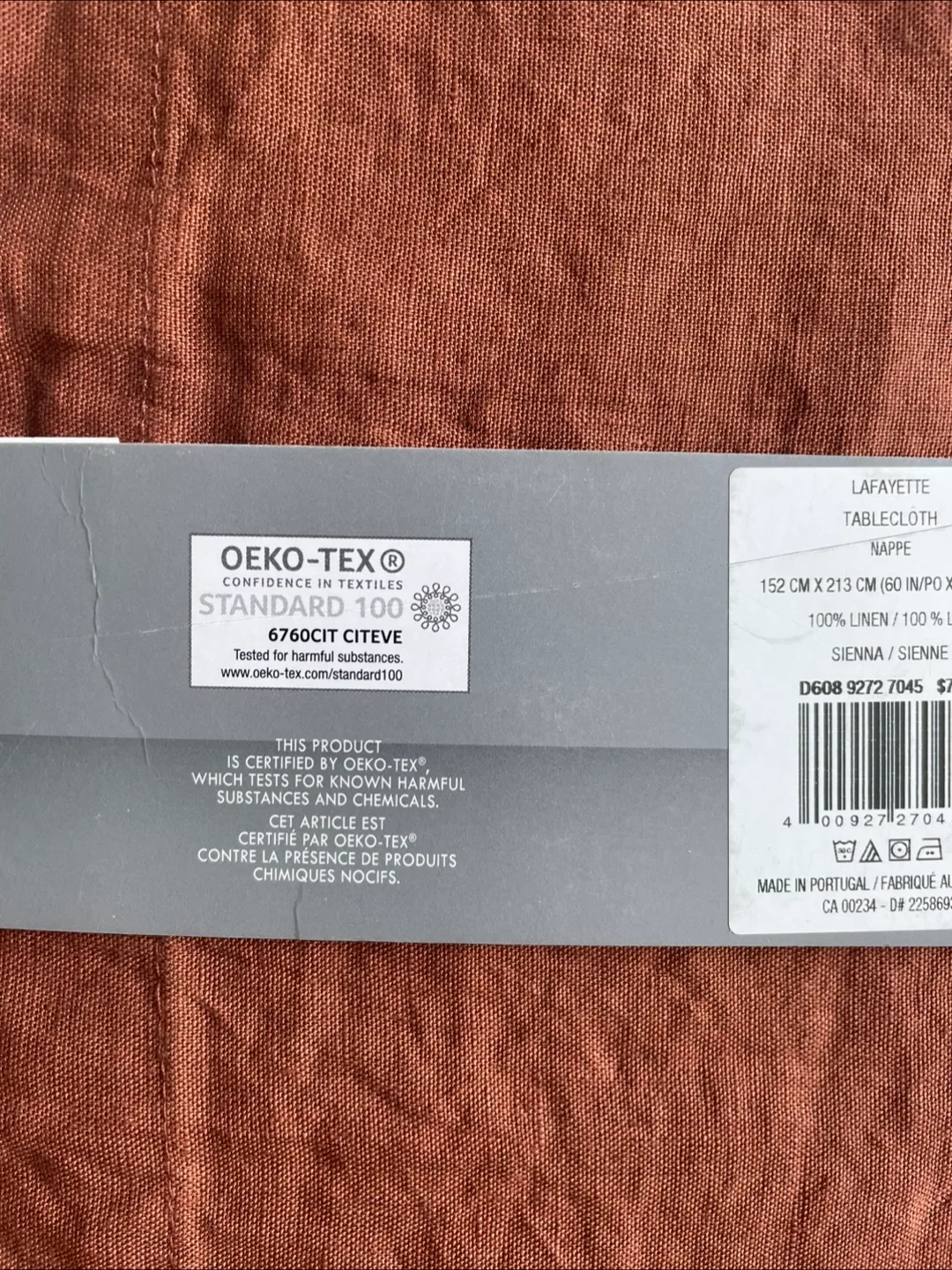 GlucksteinHome Lafayette Tablecloth - Sienna, 60x84" image indicator(4)