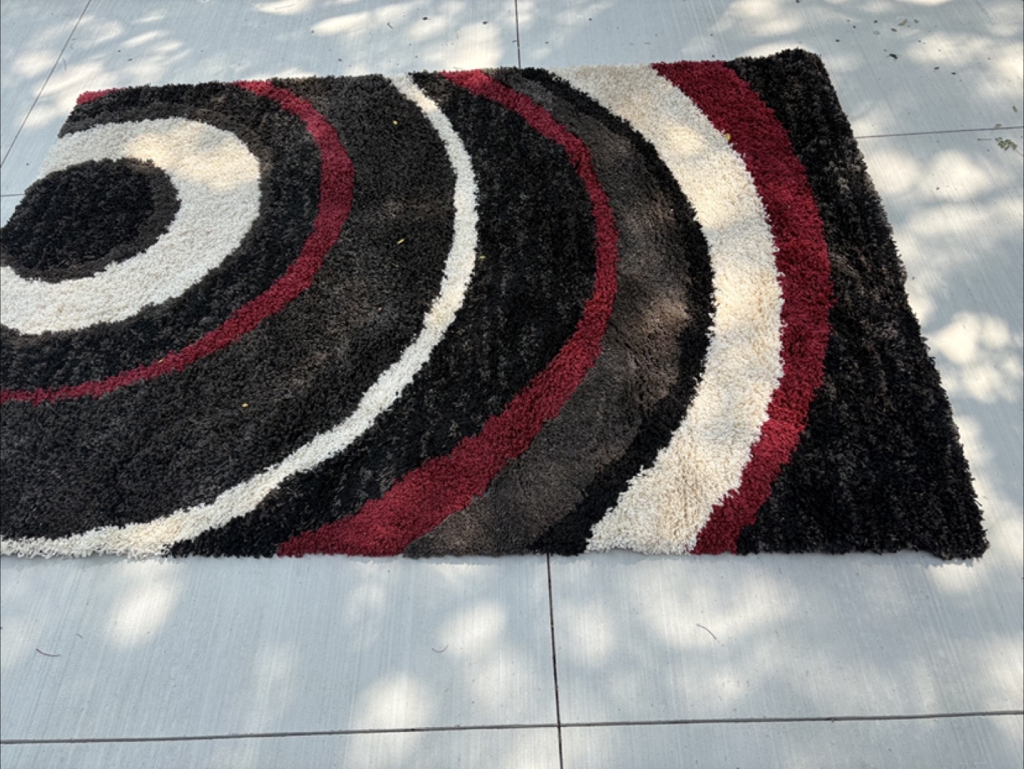 Shaggy Rug, 5'3" x 7'7", Red, Black, White - photo 3
