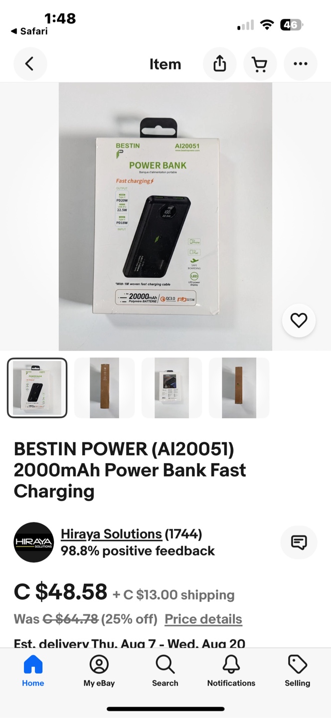 BESTIN AI20051 20000mAh Power Bank - New! - photo 3