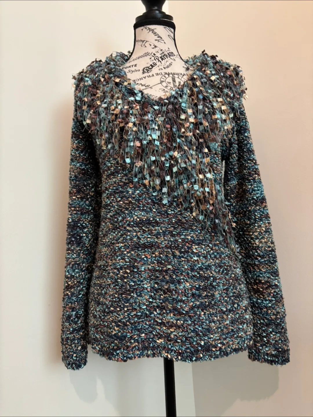 Unique Design Sweater - Blue, Brown, and Beige image indicator(3)