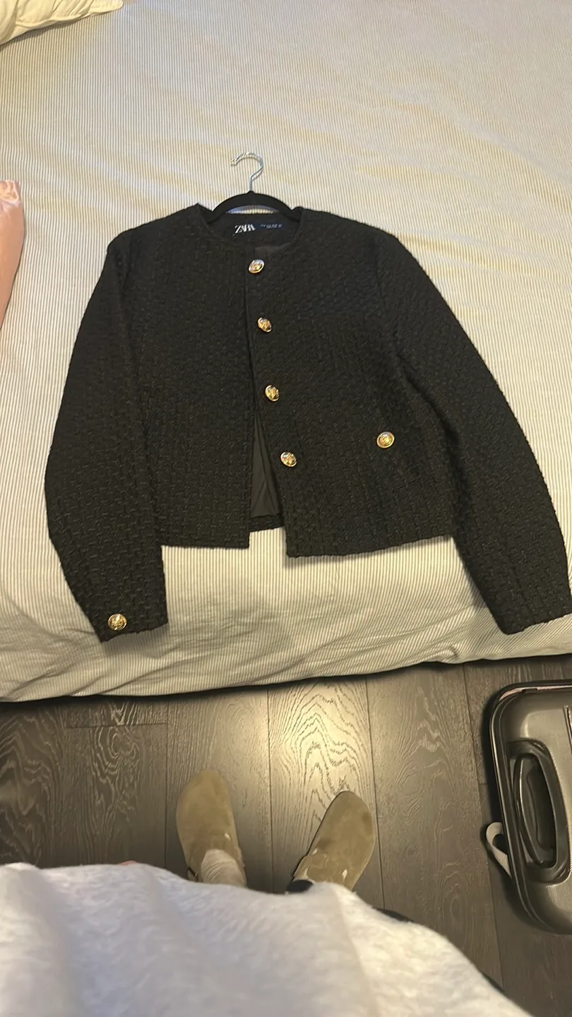 Zara Black Tweed Jacket thumbnail
