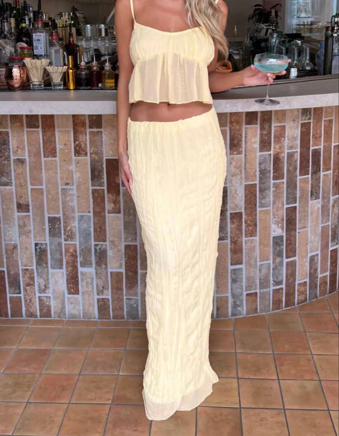 NWT Beginning Boutique Yellow Maxi Skirt - Size US 4 thumbnail
