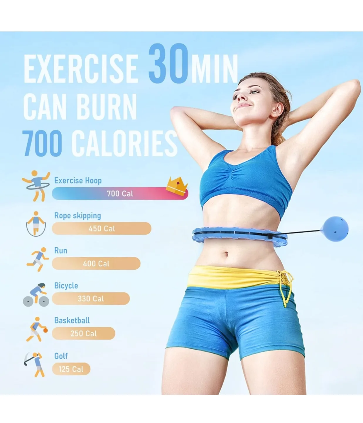 Smart Weighted Hula Hoop - Blue image indicator(5)