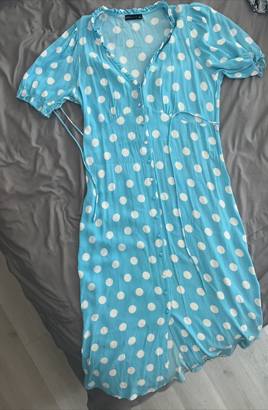 M&S Blue Polka Dot Dress thumbnail