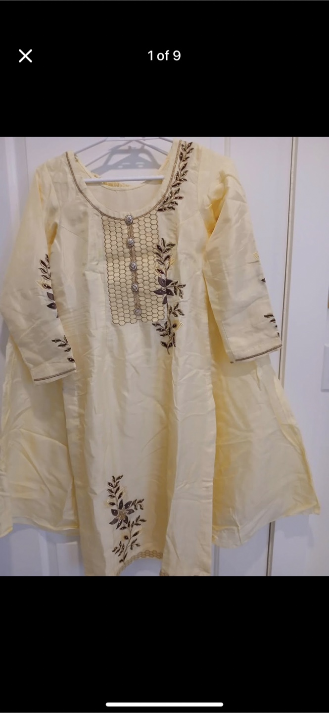 Cream palzo Kameez Suit