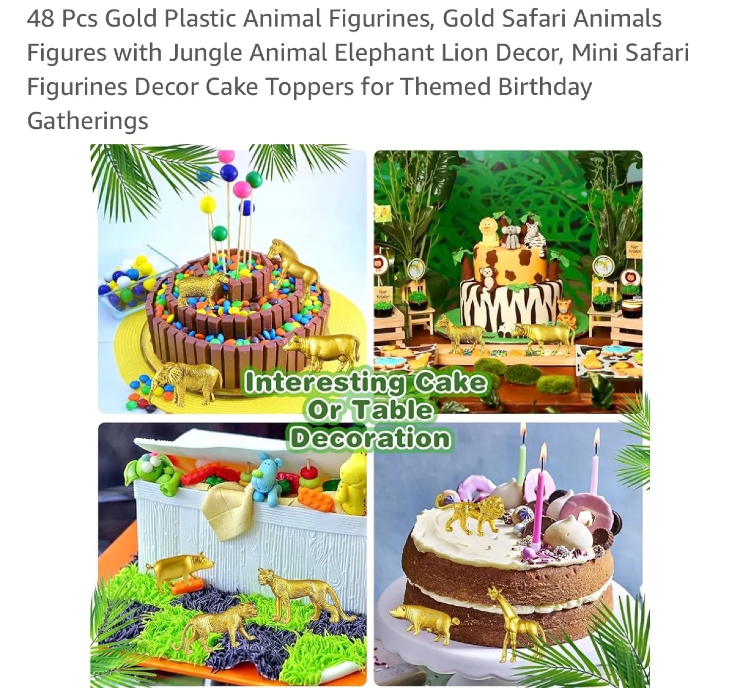 48 Pcs Gold Plastic Animal Figurines image indicator(5)