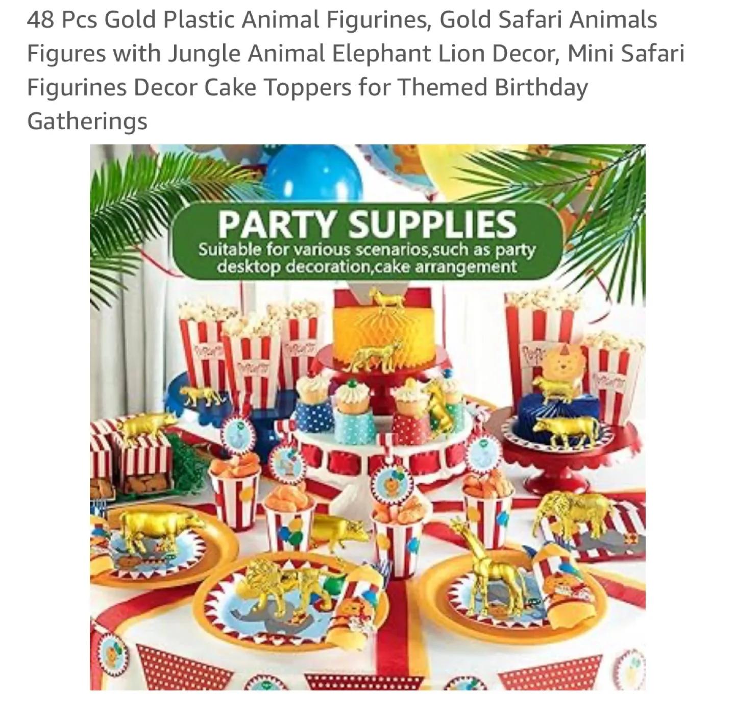 48 Pcs Gold Plastic Animal Figurines image indicator(3)