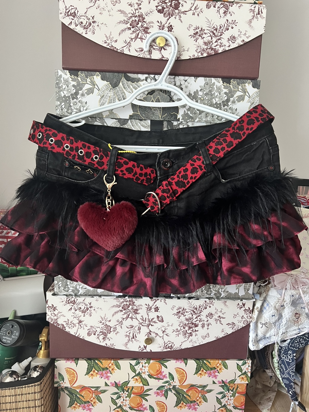 Custom Black & Red Mini Skirt - photo 2