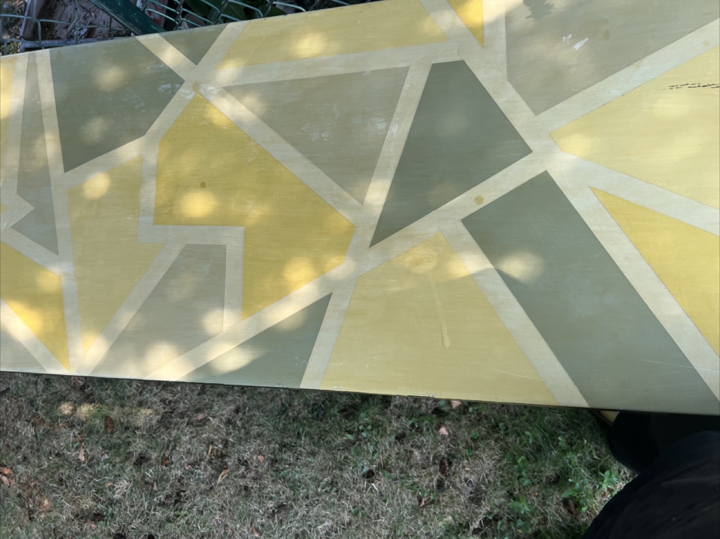 Folding Table with Geometric Design - photo 4