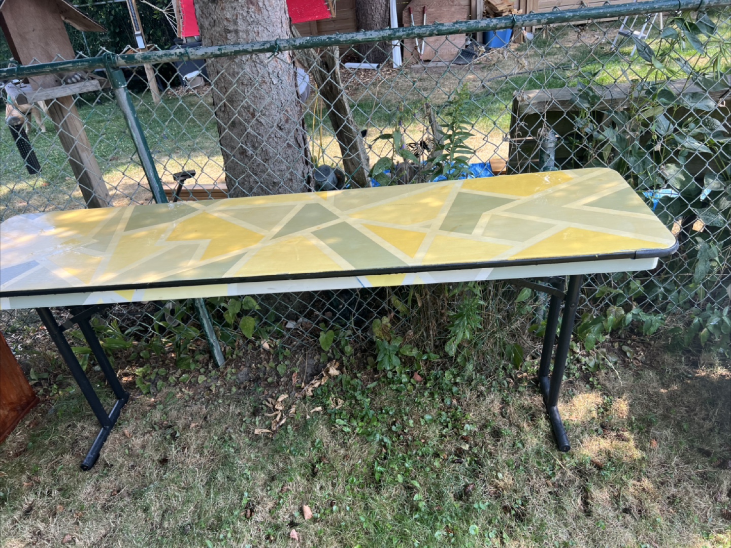 Folding Table with Geometric Design - photo 2