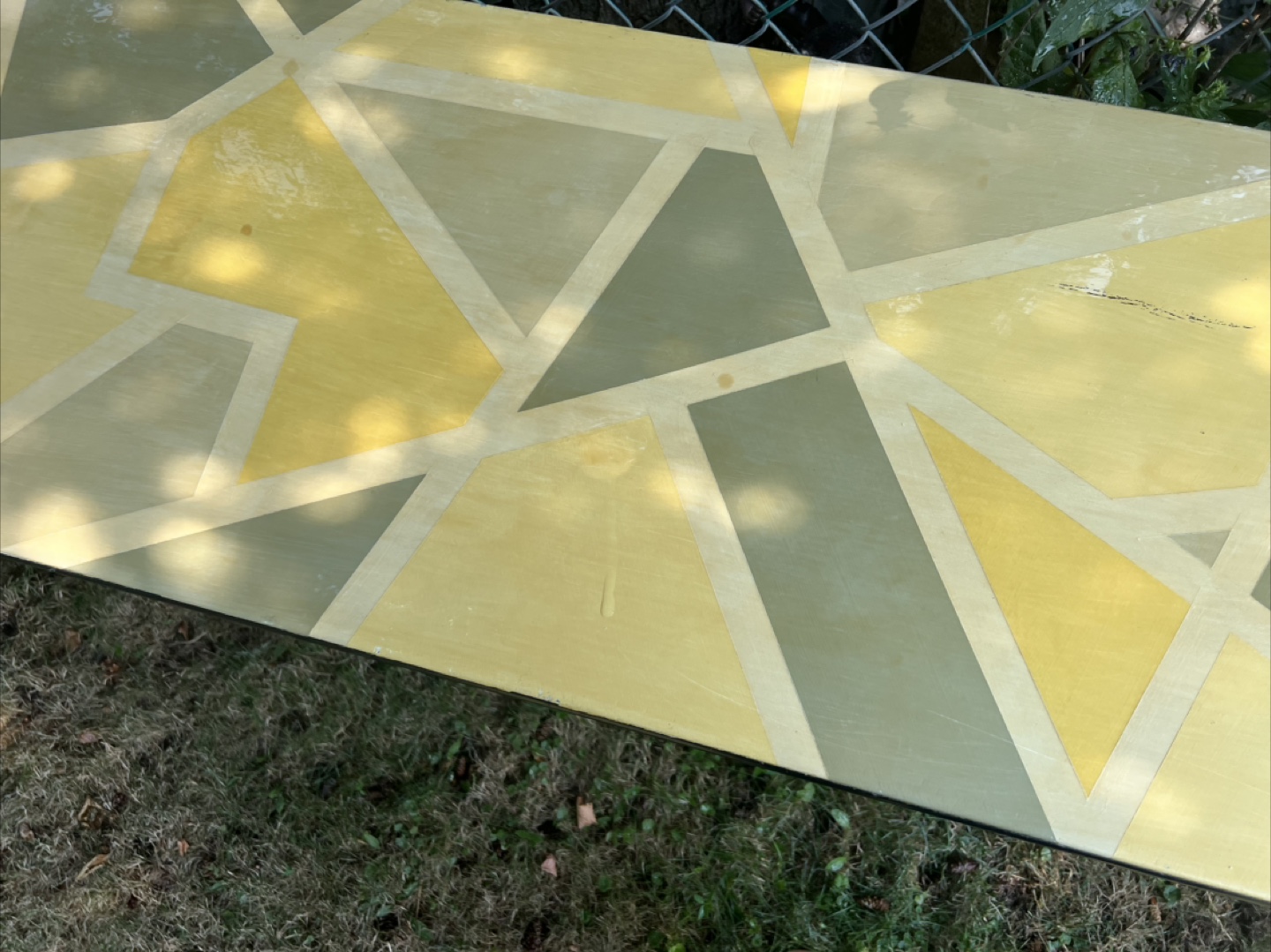 Folding Table with Geometric Design - photo 3