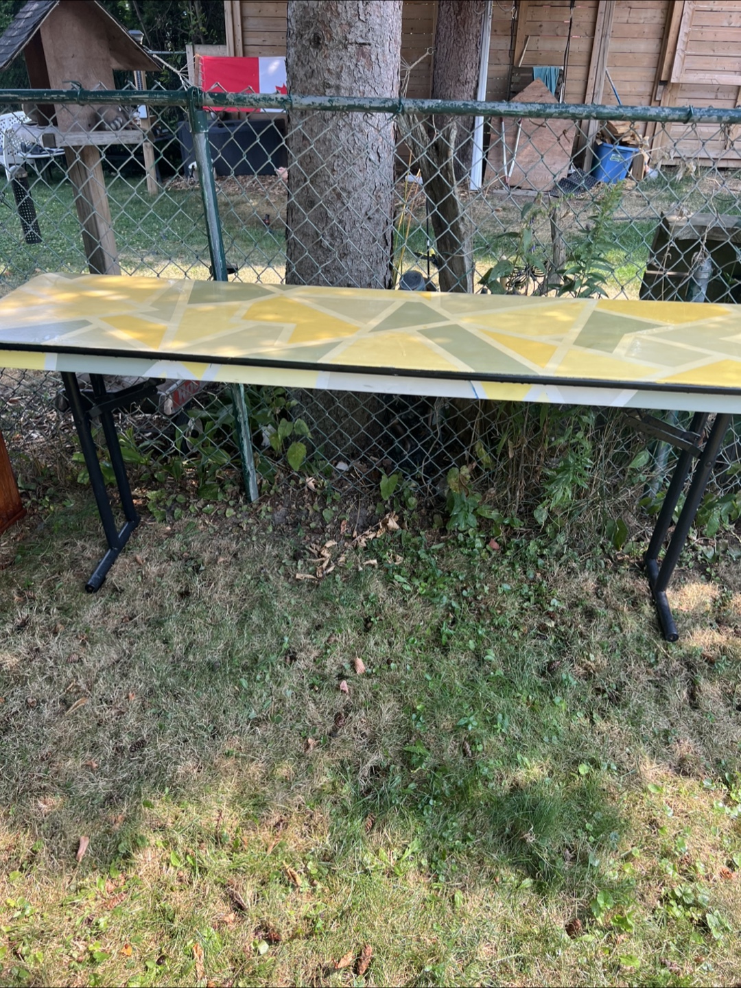Folding Table with Geometric Design - photo 5