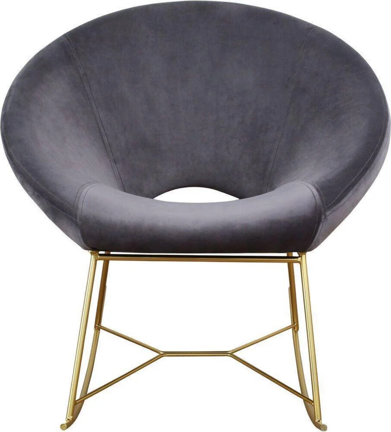 Gray Velvet Saucer Rocking Chair