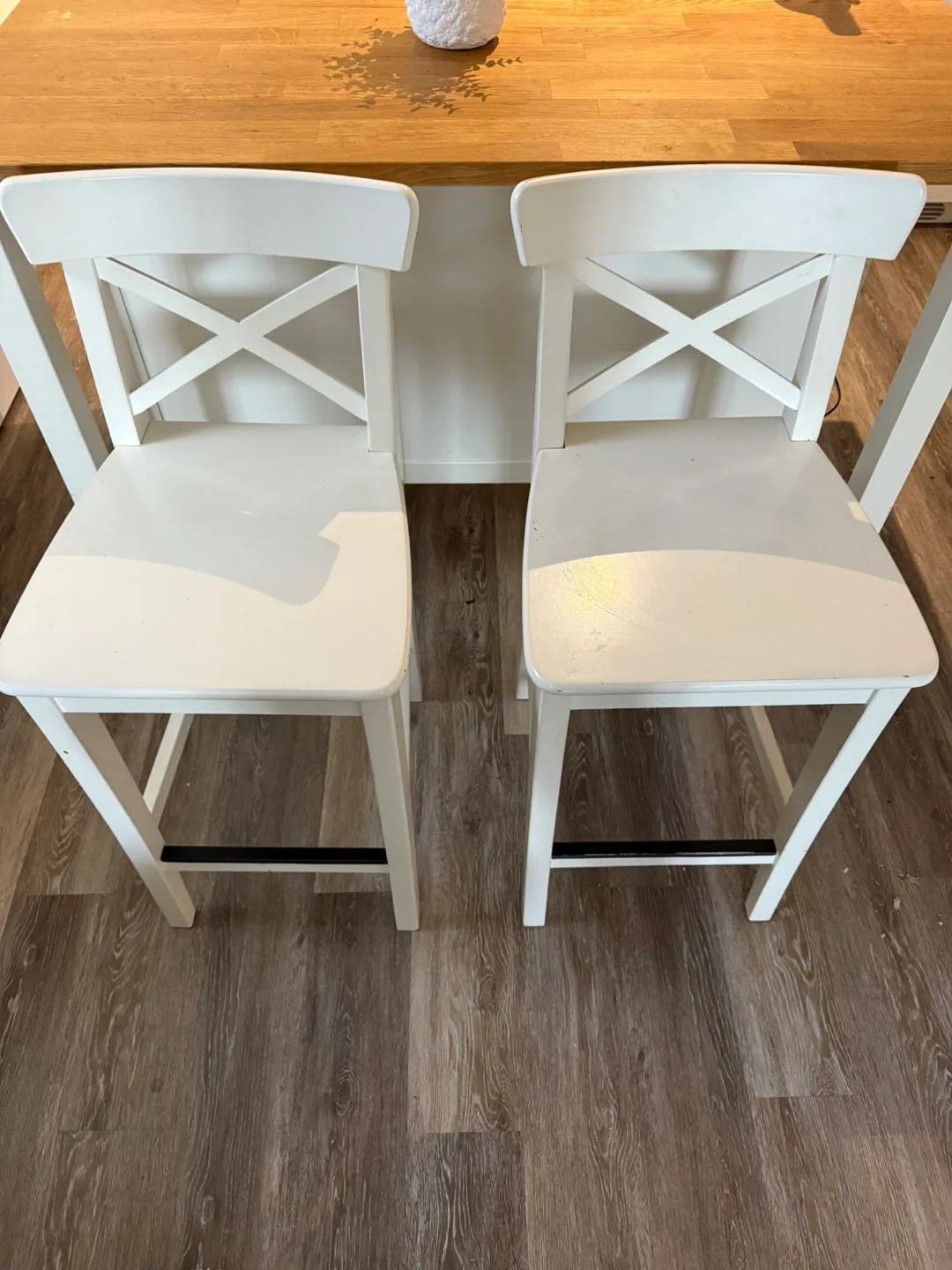 IKEA INGOLF White Bar Stools thumbnail