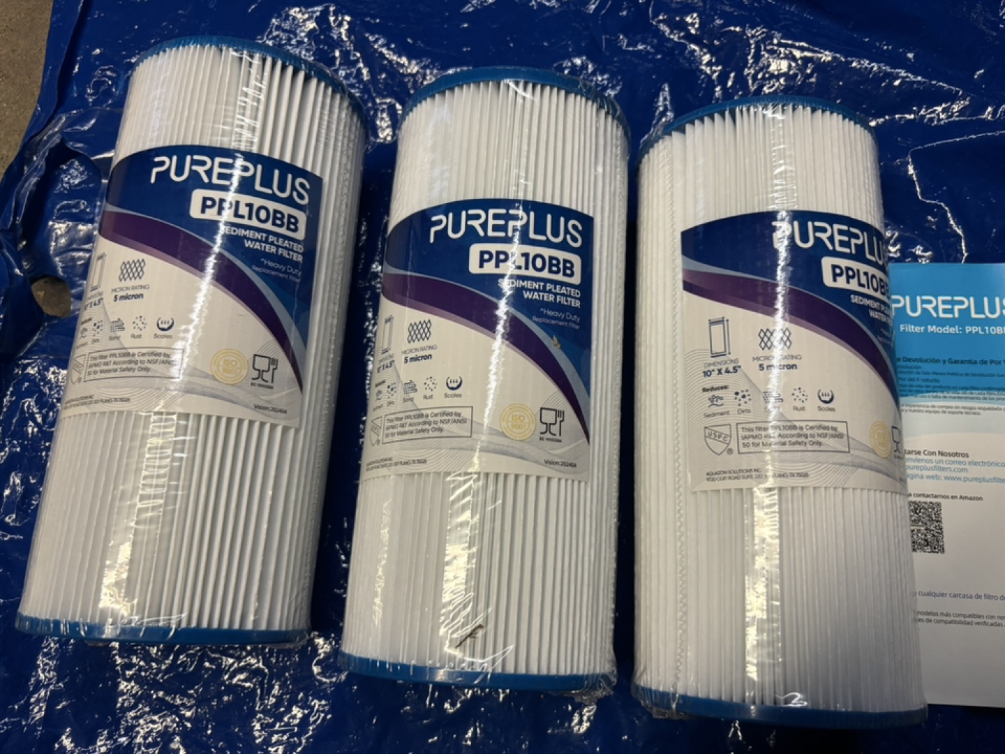 PUREPLUS PPL10BB Sediment Pleated Water Filter