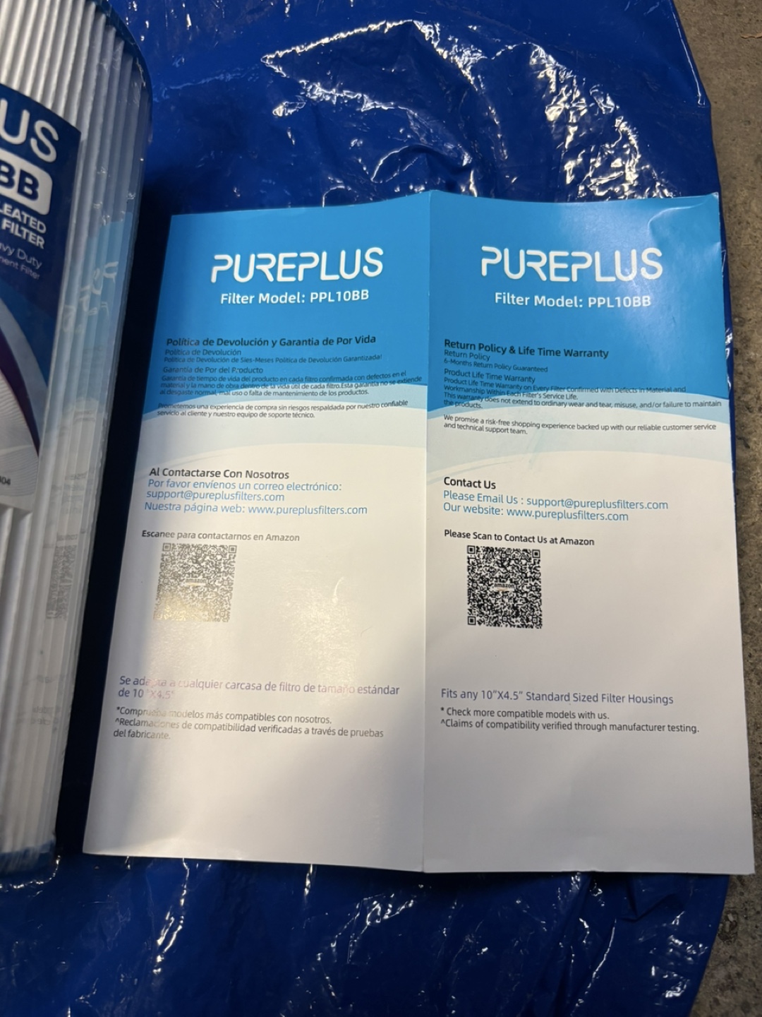 PUREPLUS PPL10BB Sediment Pleated Water Filter - photo 4