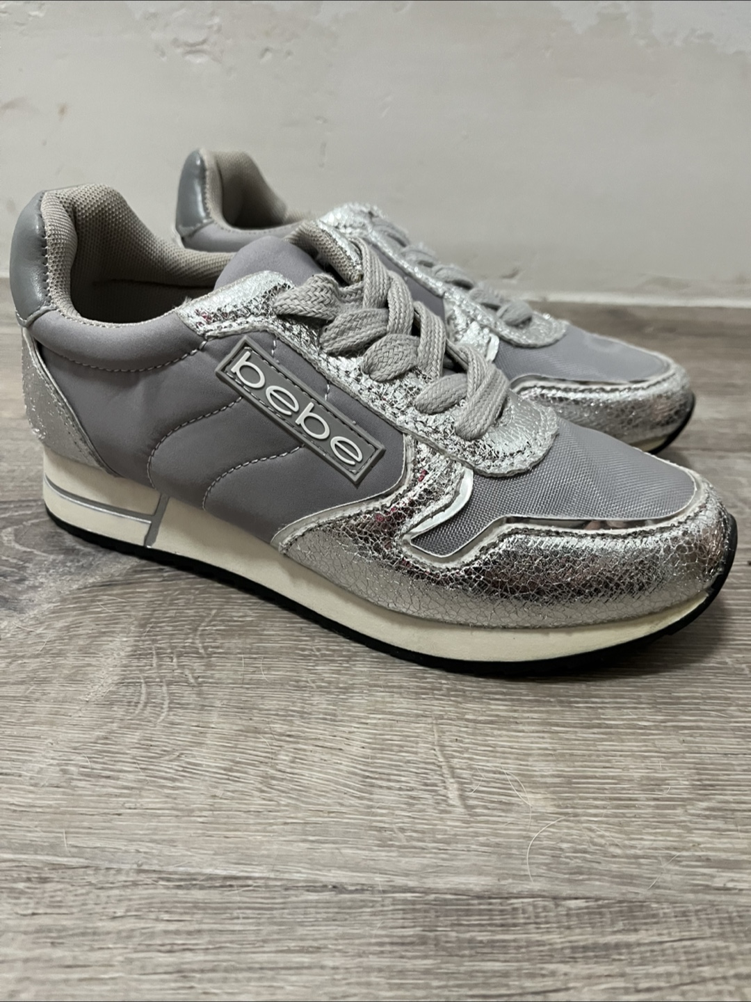 Bebe Gray & Silver Sneakers - photo 4