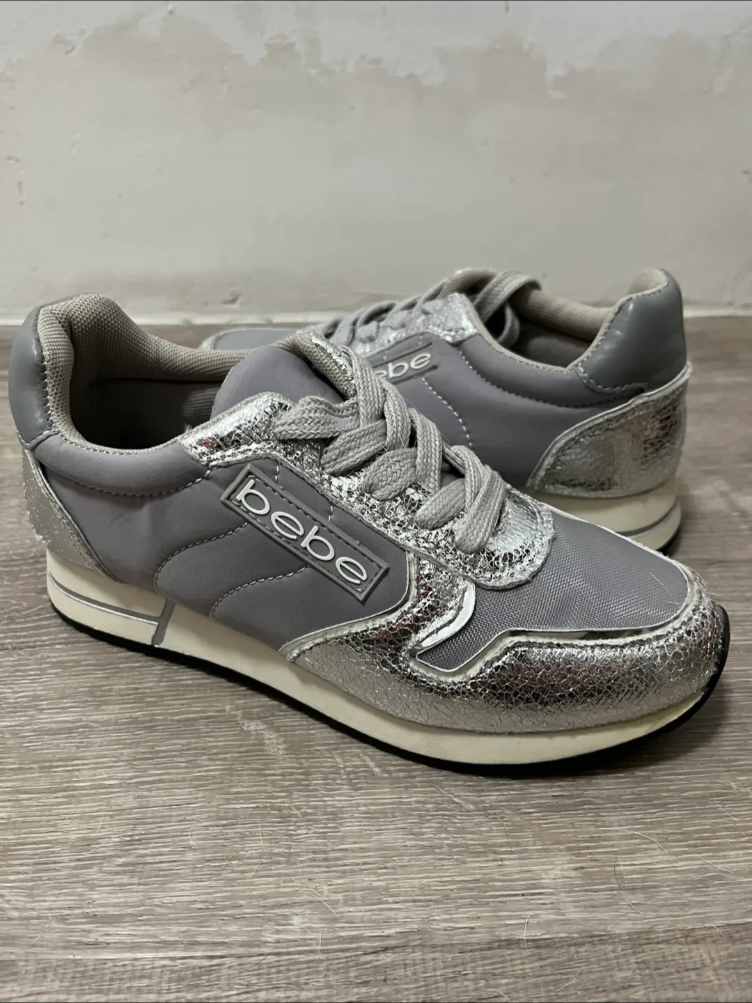 Bebe Gray & Silver Sneakers thumbnail
