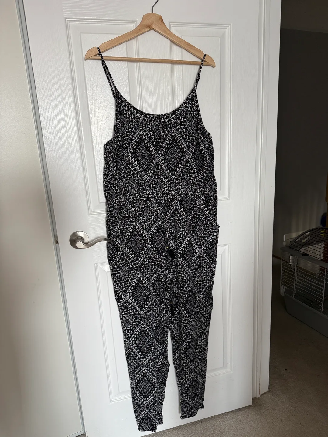 Aeropostale Black & White Jumpsuit thumbnail