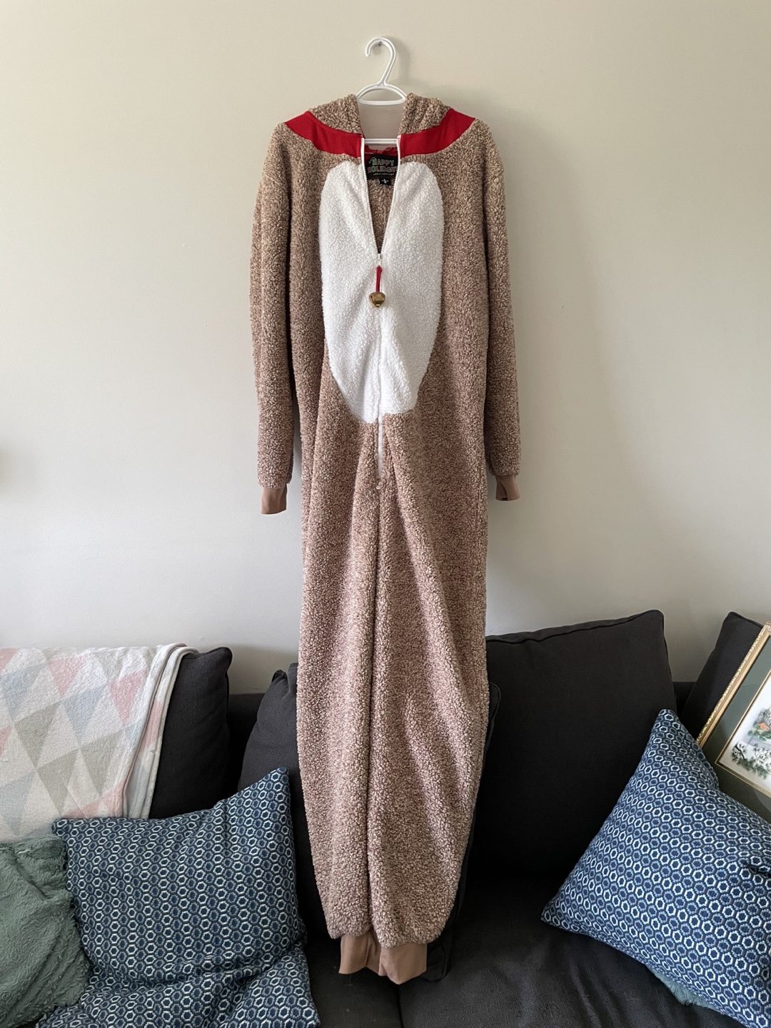 Urban Heritage Happy Holidays Reindeer Onesie - L