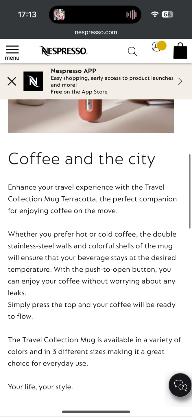 BRAND NEW  Nespresso Travel Mug – Terracotta (300ml) - photo 5
