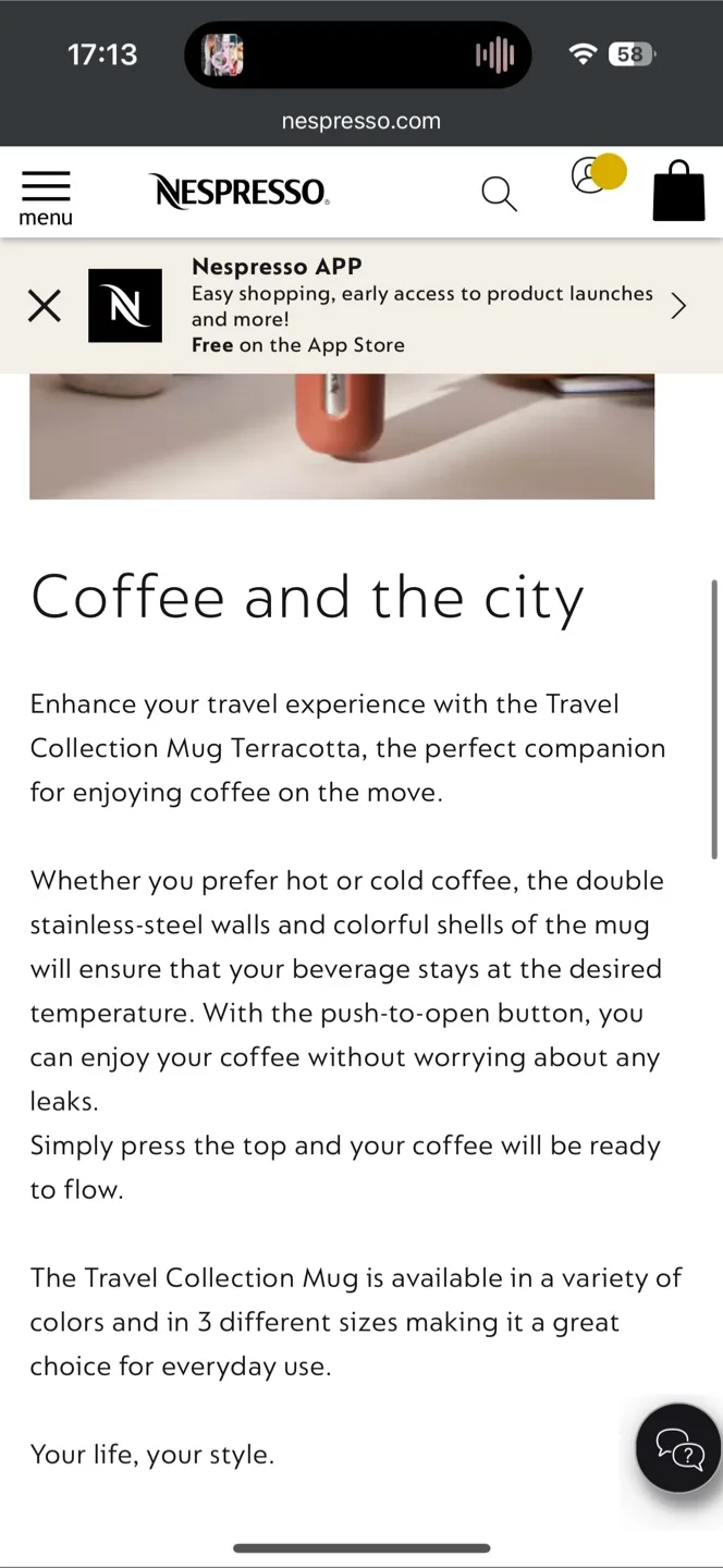 BRAND NEW  Nespresso Travel Mug – Terracotta (300ml) image indicator(5)