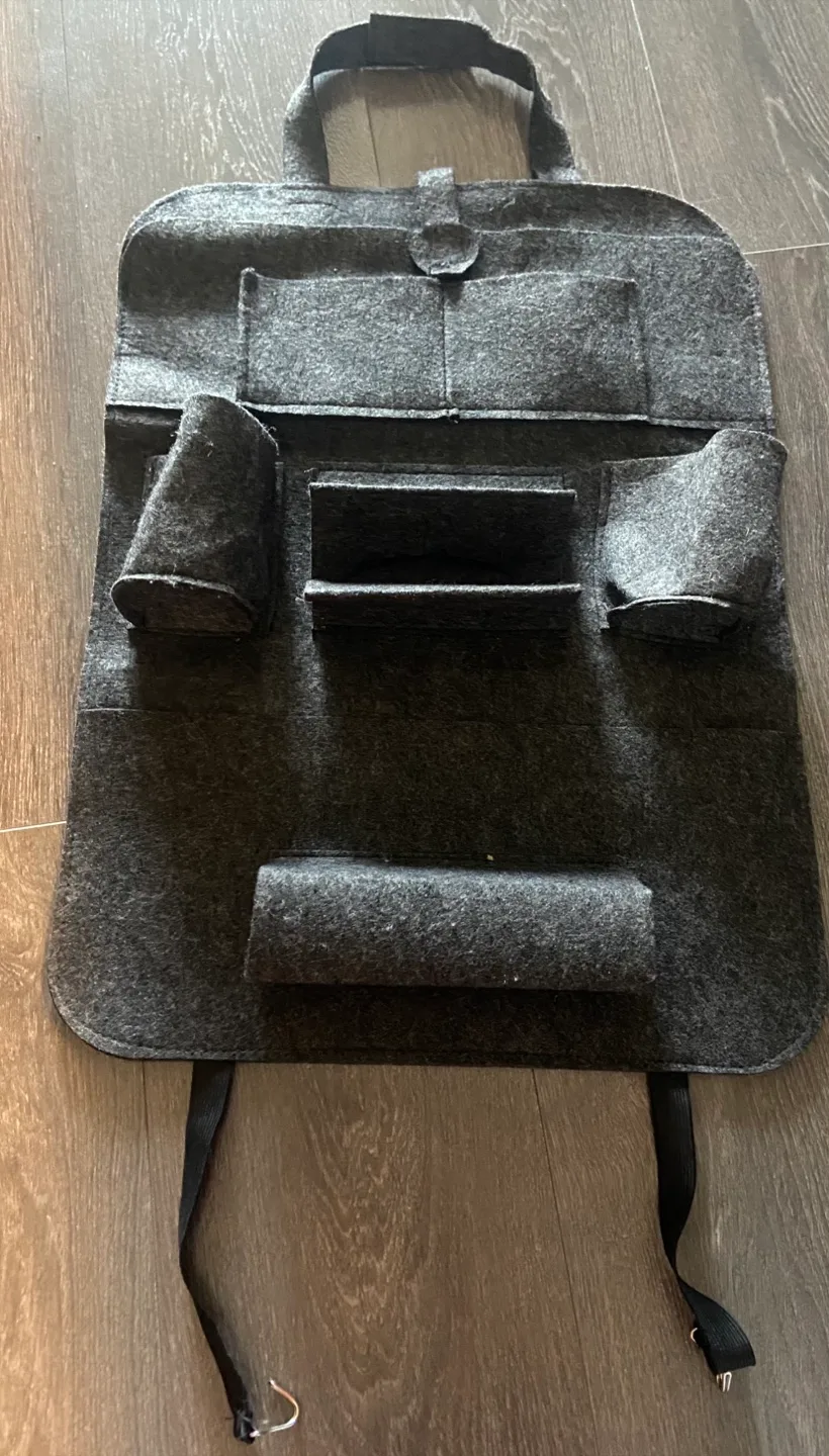 Grey Felt Car Seat Organizer thumbnail