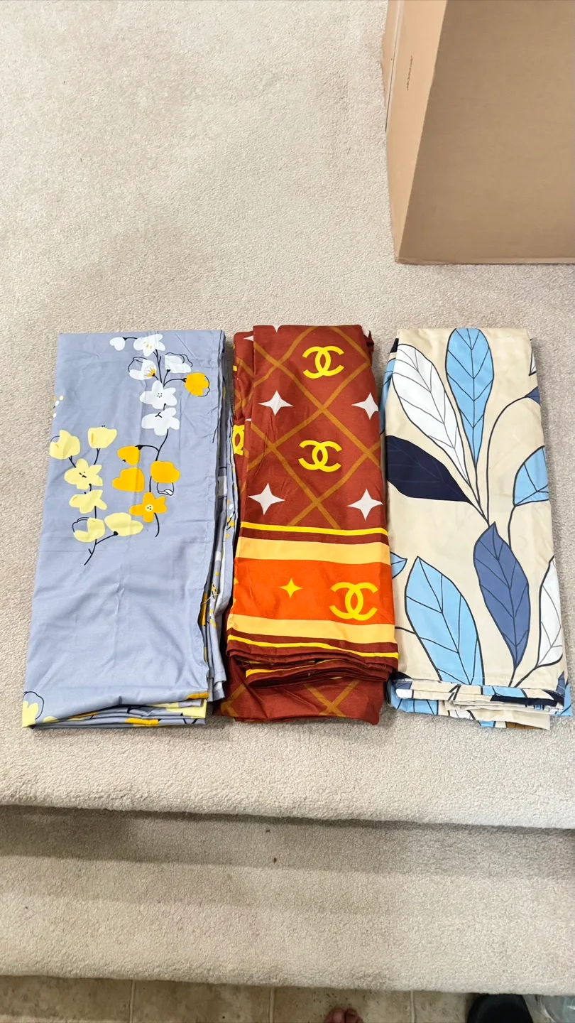 Double size Assorted Patterned Flat Bed sheets thumbnail