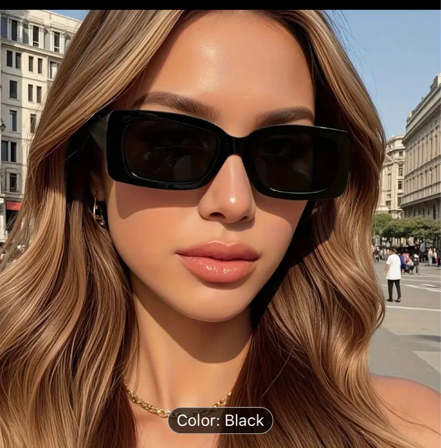 Black Rectangular Sunglasses thumbnail