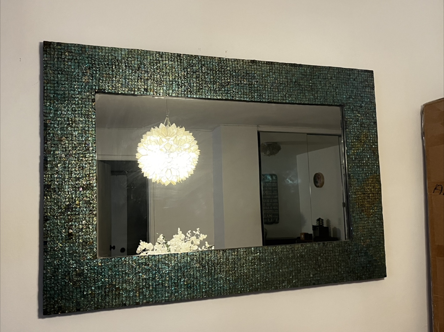 Mosaic Tile Framed Wall Mirror Green - photo 4