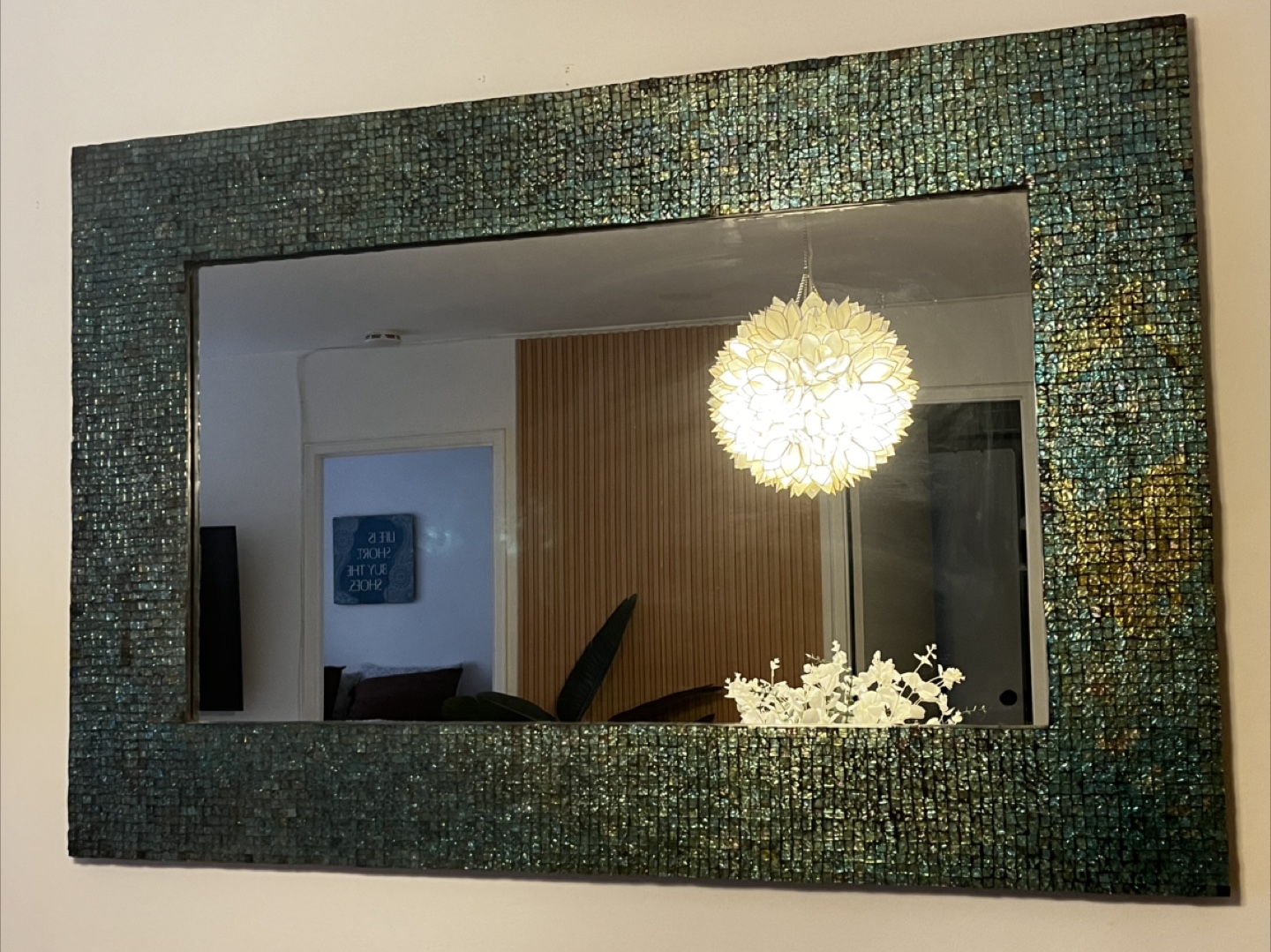 Mosaic Tile Framed Wall Mirror Green - photo 5