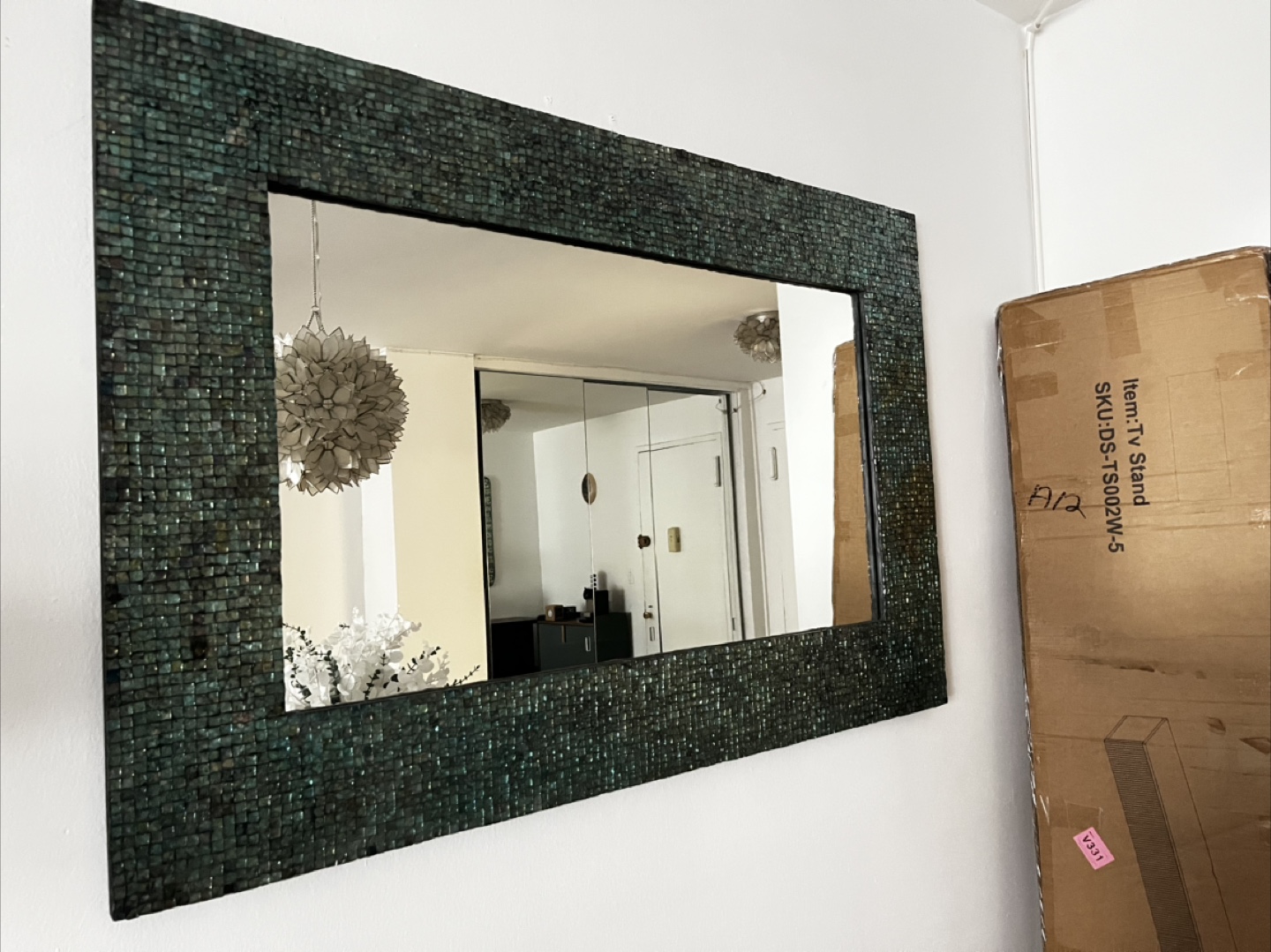 Mosaic Tile Framed Wall Mirror Green