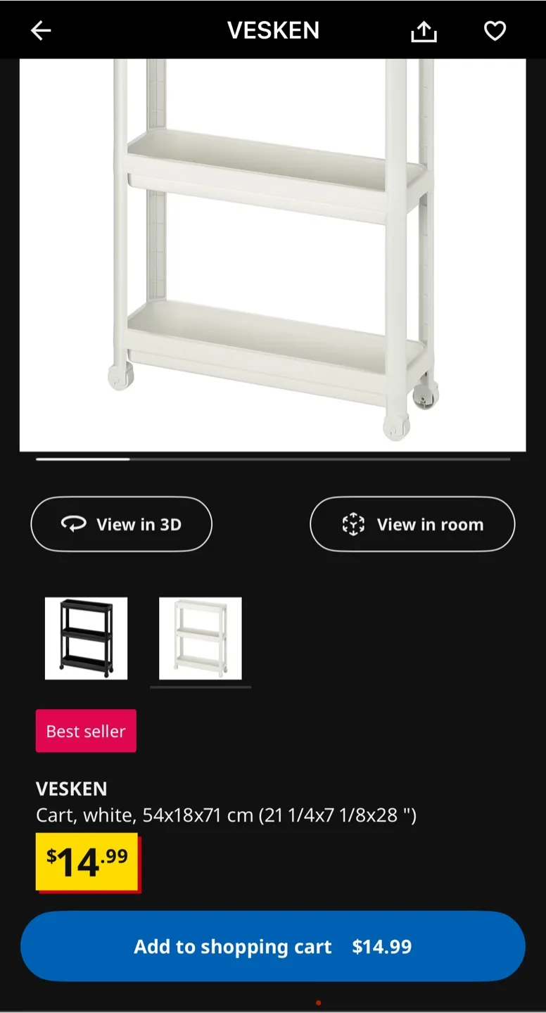 IKEA VESKEN White Cart image indicator(2)