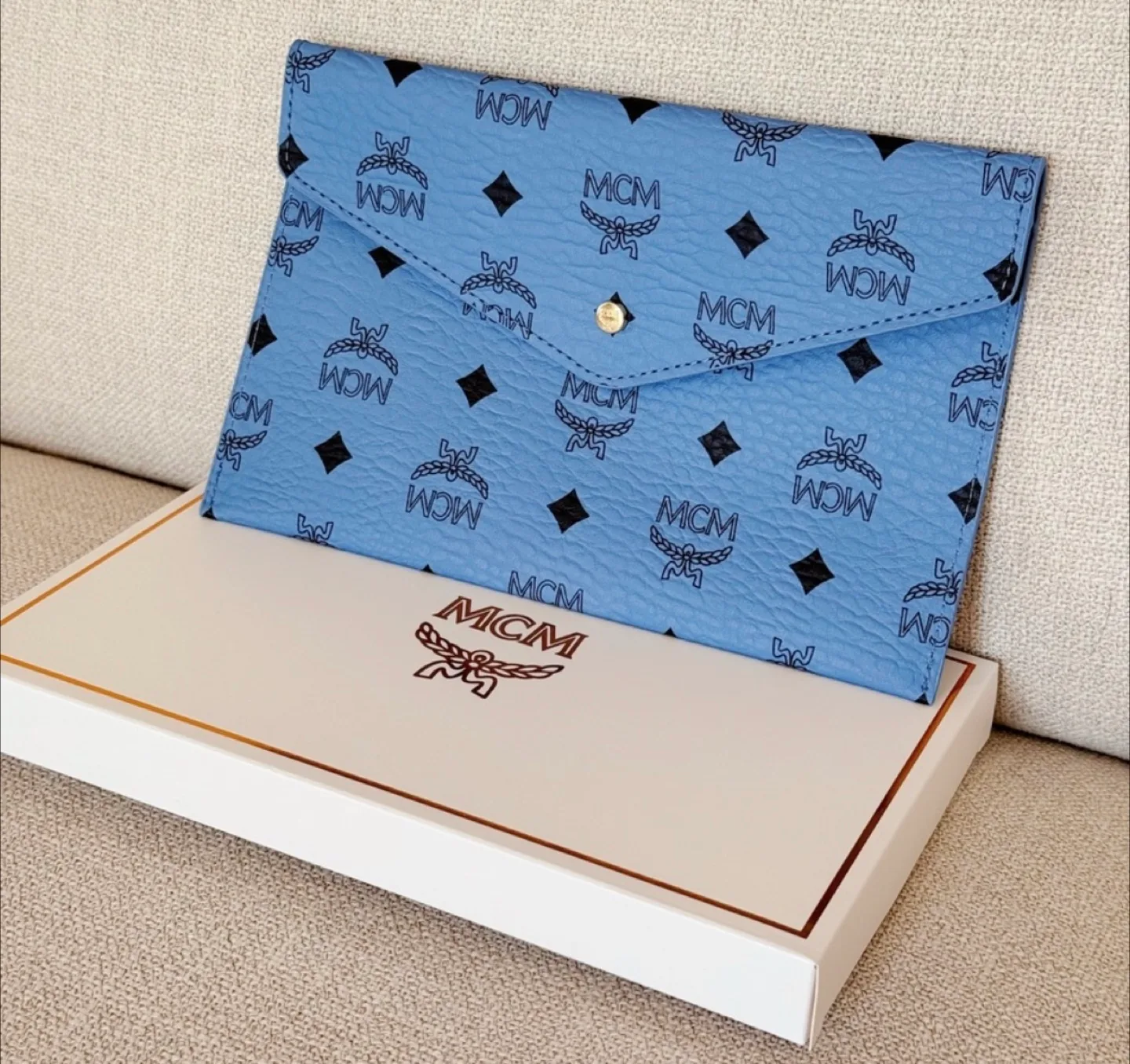 MCM Light Blue Beauty Clutch image indicator(3)