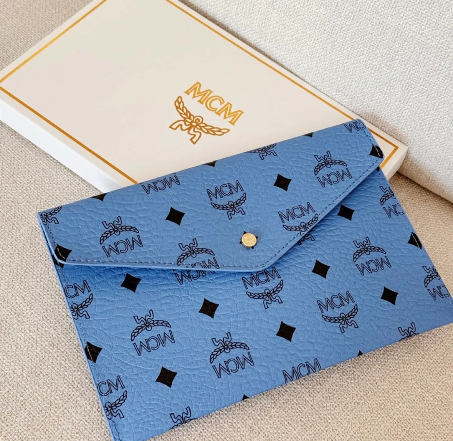 MCM Light Blue Beauty Clutch image indicator(4)