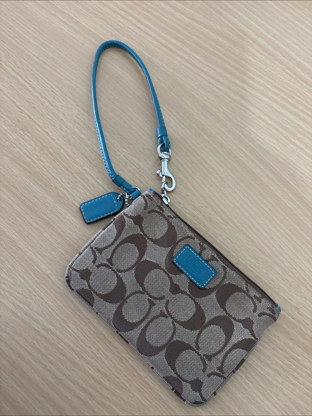 Coach Wristlet Brown/Teal thumbnail