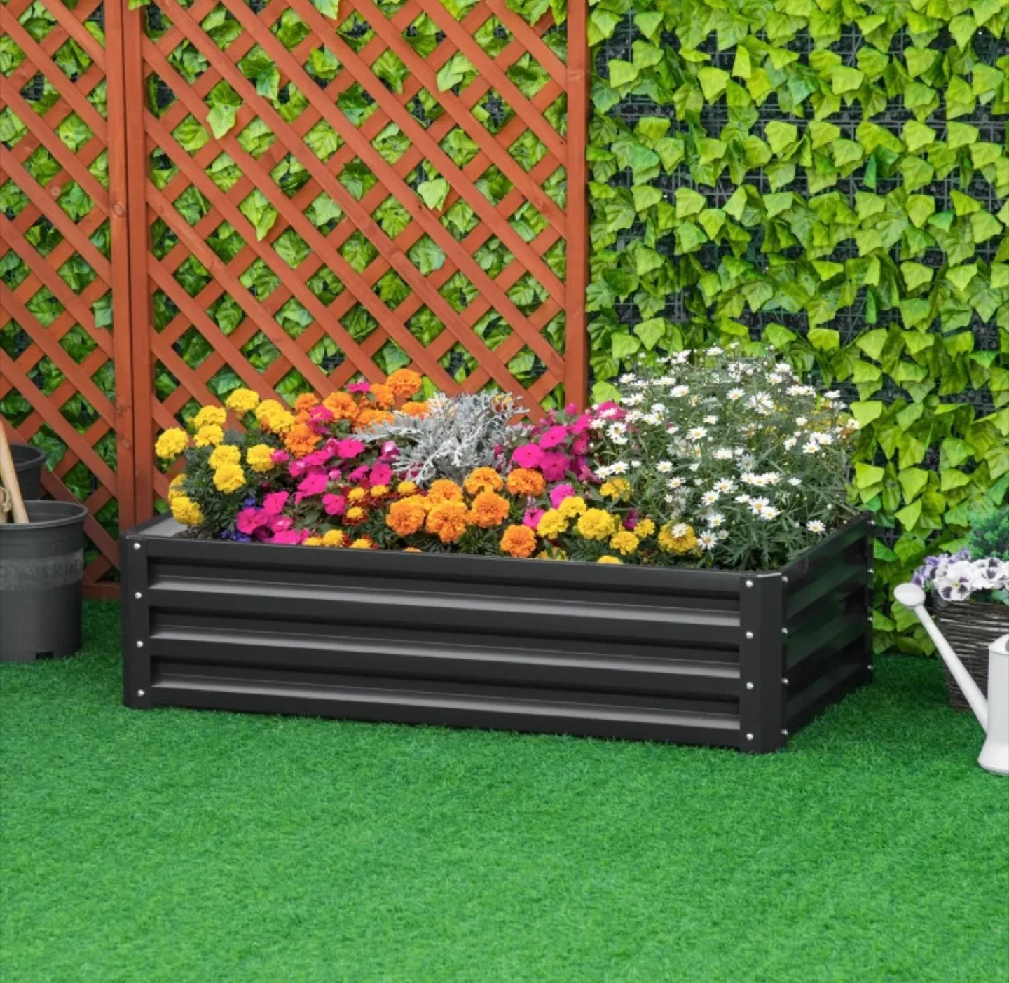 GALVANIZED RAISED GARDEN BED PLANTER BOX thumbnail