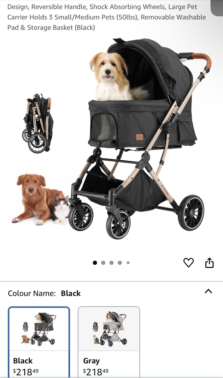 Echosmile Pet Stroller - Black
