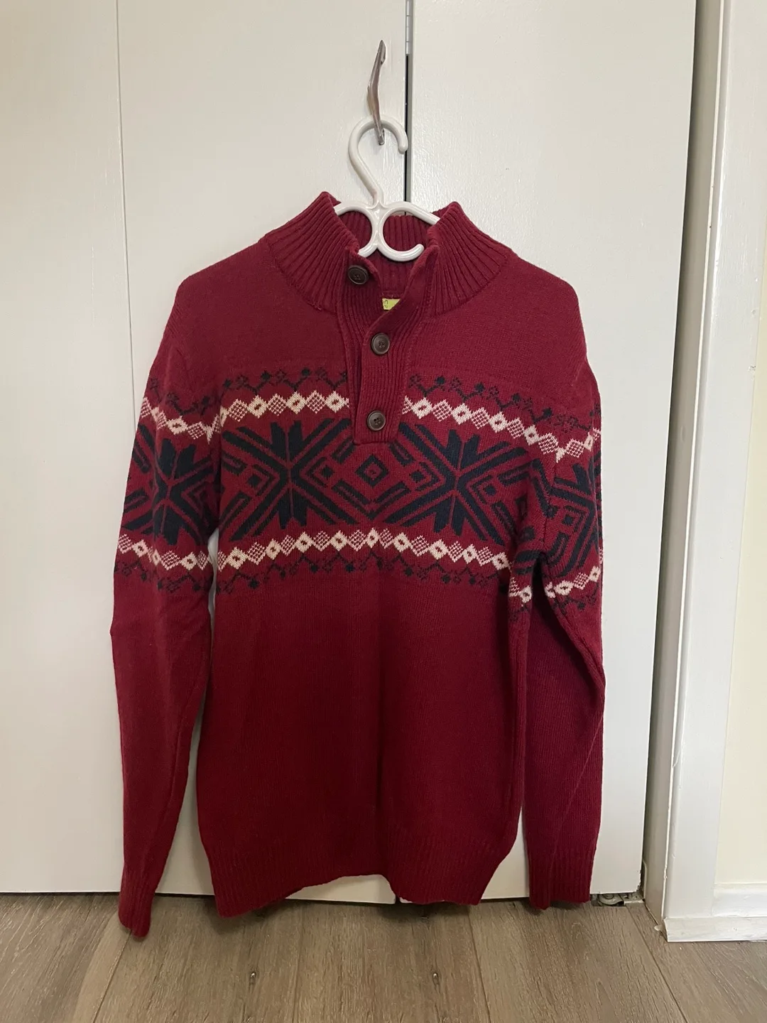 Maroon Patterned Sweater thumbnail