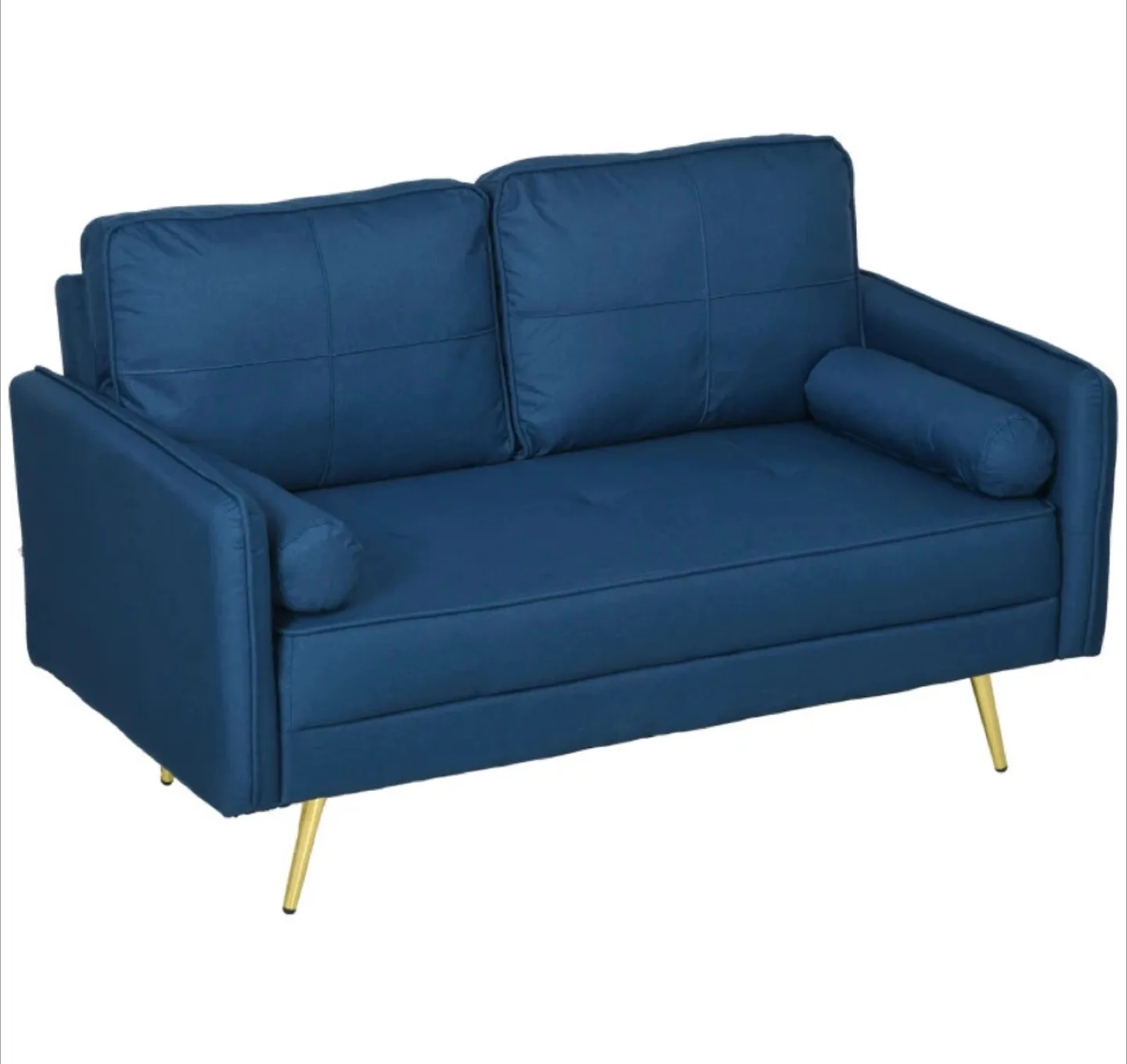 56" LOVESEAT SOFA 2 SEATER COUCH- BLUE thumbnail